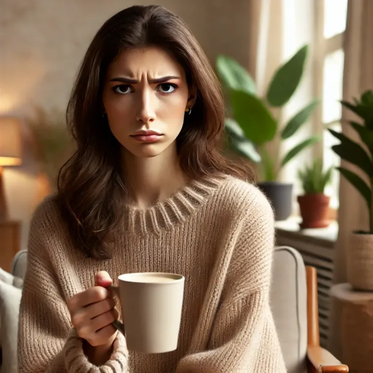 Vysazení kofeinu zamračená Žena