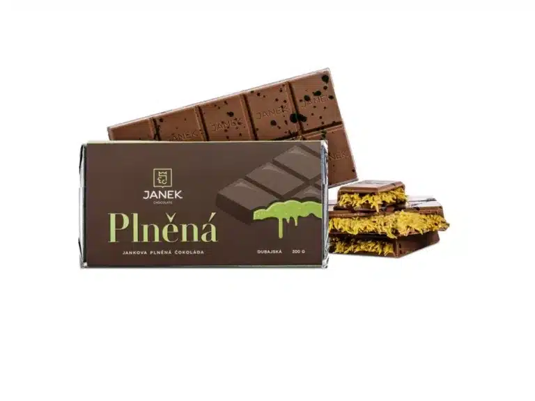 Plněná dubajská čokoláda Janek s exotickou náplní