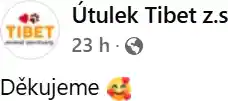 Poděkování od útulku Tibet na sociálních sítích