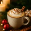 Vánoční cappuccino se skořicí a šlehačkou