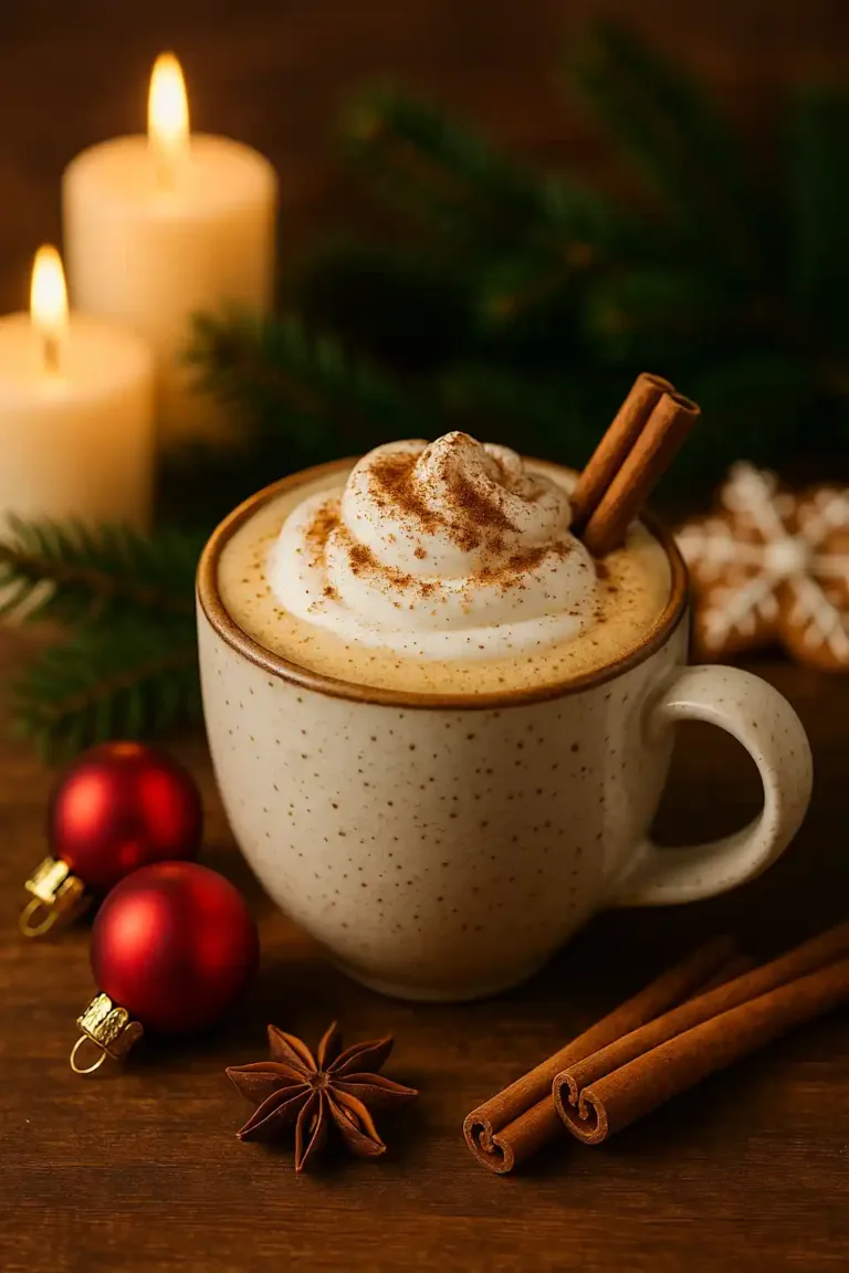 Vánoční cappuccino se skořicí a šlehačkou
