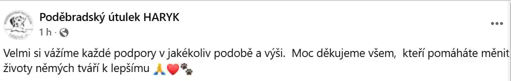 pomoc  Poděbradský útulek HARYK od coffeedog