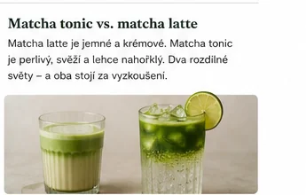 Porovnání matcha latte a matcha tonic