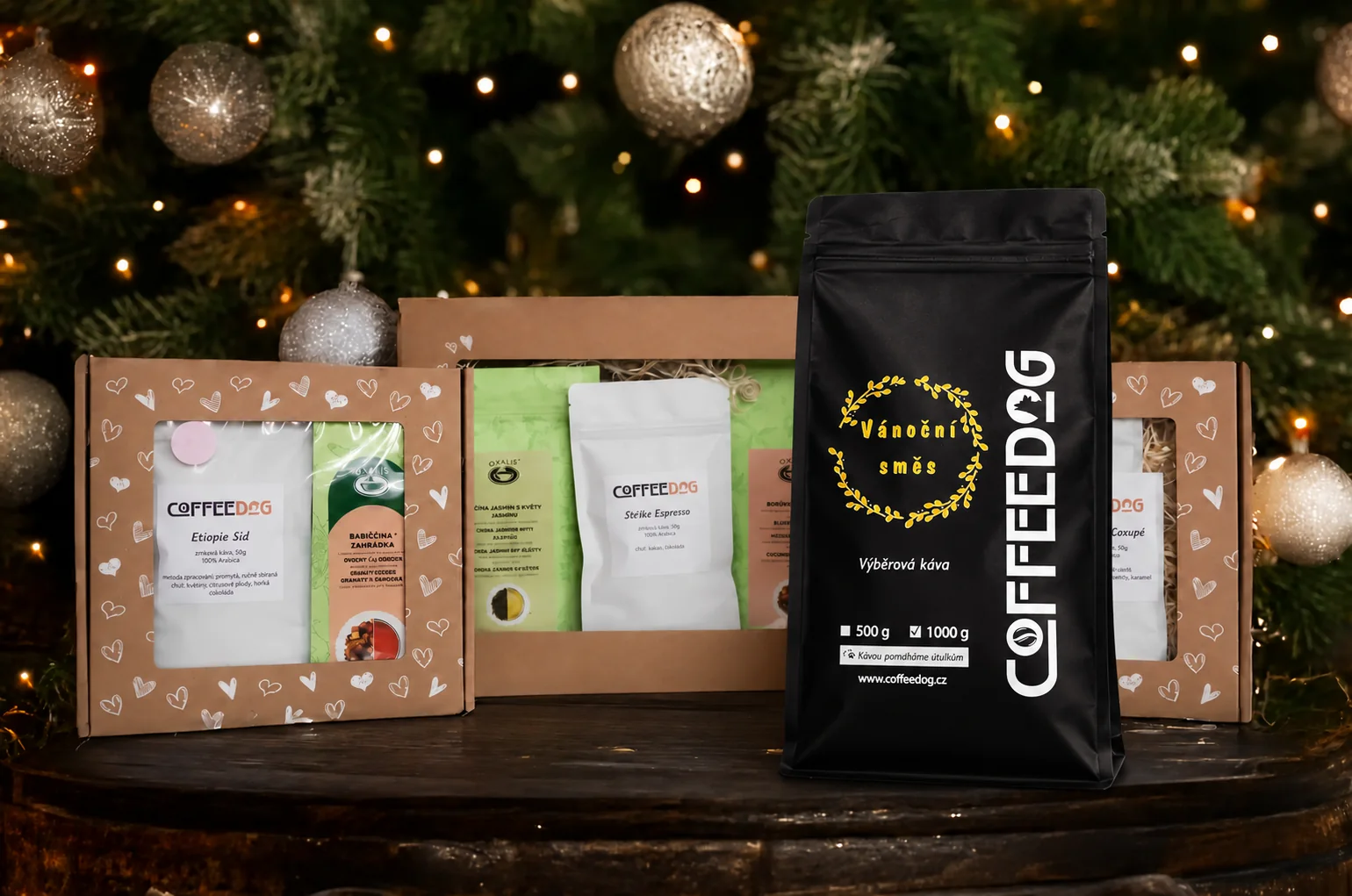 Vánoční směs a dárkové kazety Coffeedog